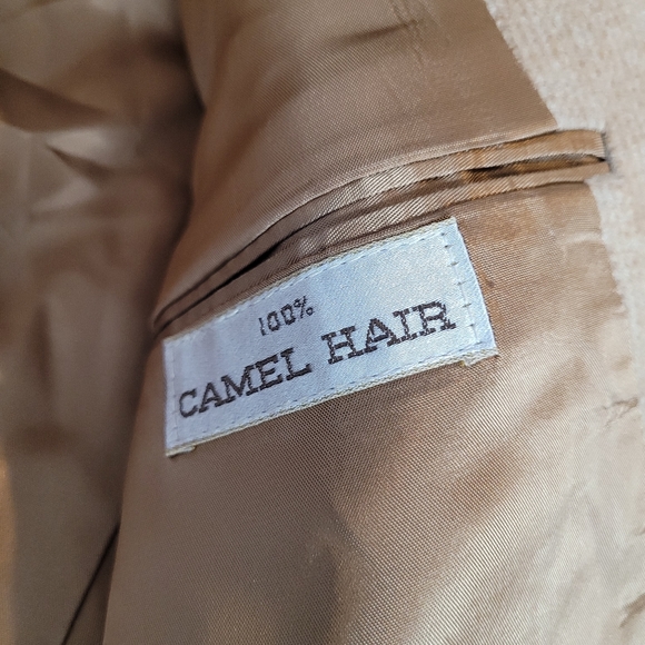 Barrister Sport Coat Mens Tan 100% Camel Hair Wood Buttons Blazer Jacket Vintage - Picture 9 of 16